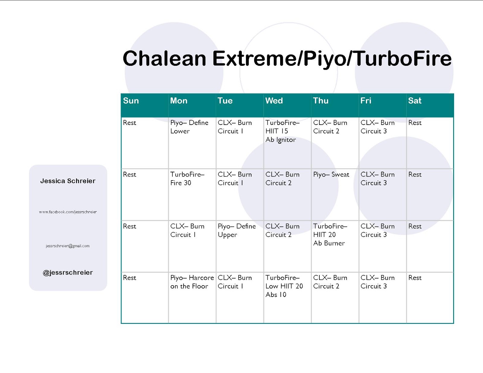 chalean extreme turbofire hybrid schedule