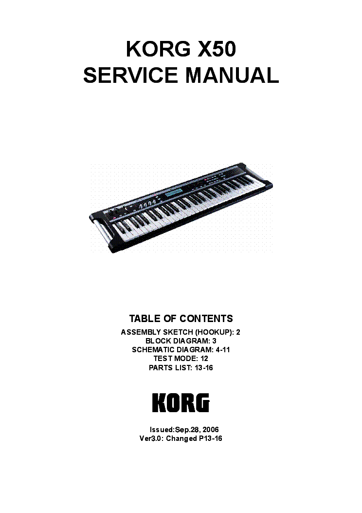 korg x50 service manual