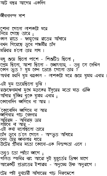 jibanananda das poems in bengali