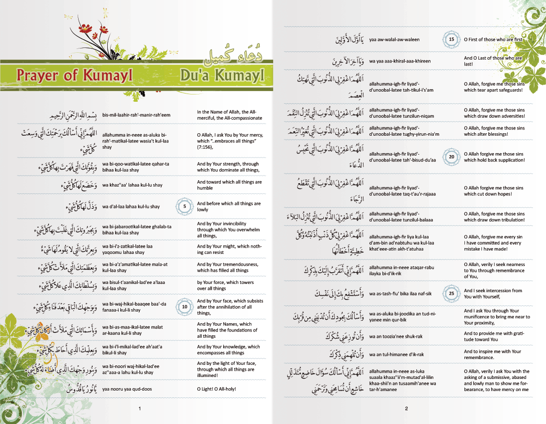 dua kumayl transliteration