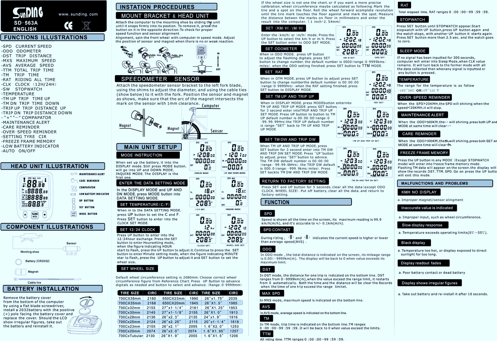 echo cykelcomputer manual