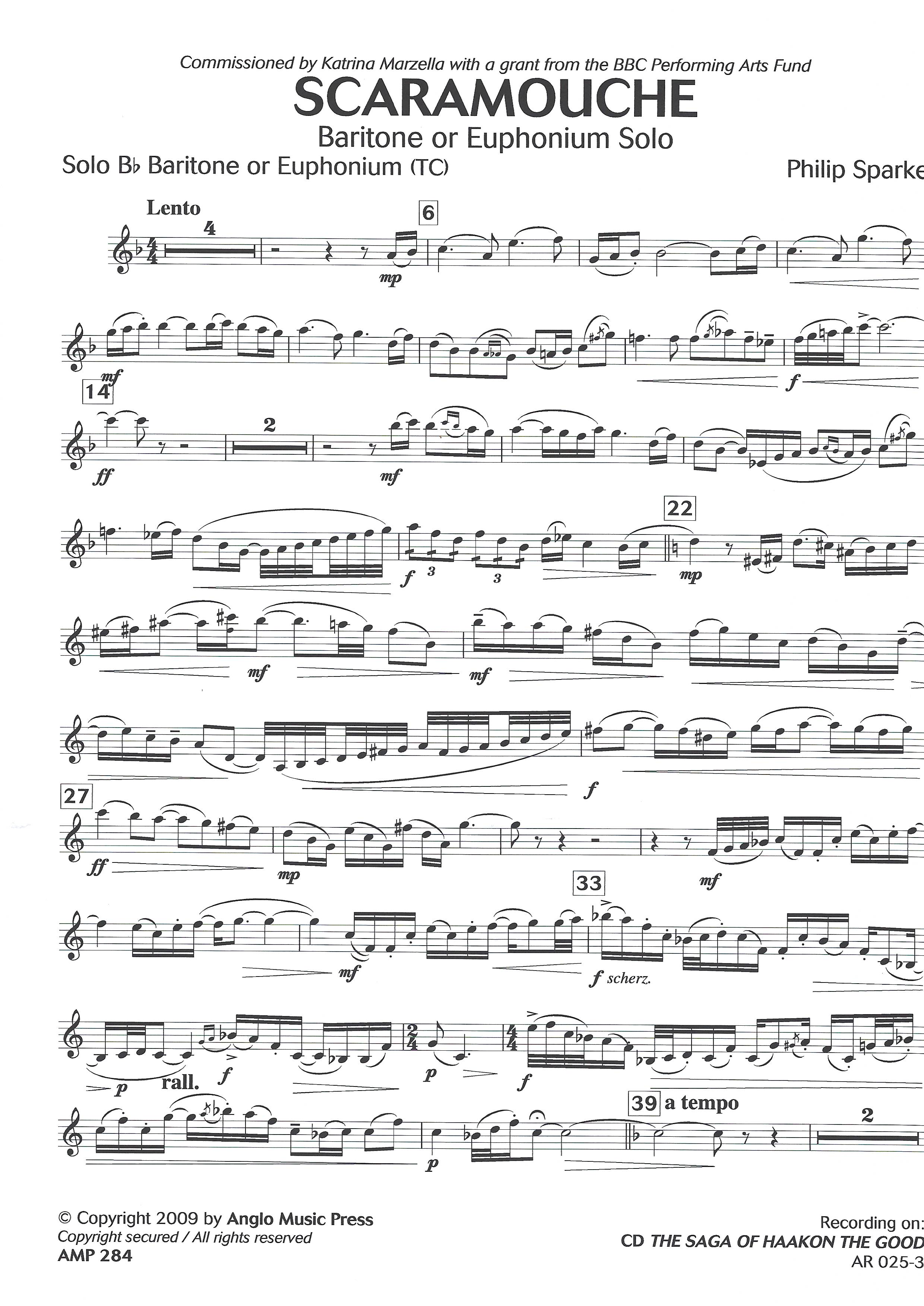 harlequin euphonium sheet music