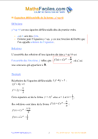 equation differentielle cours