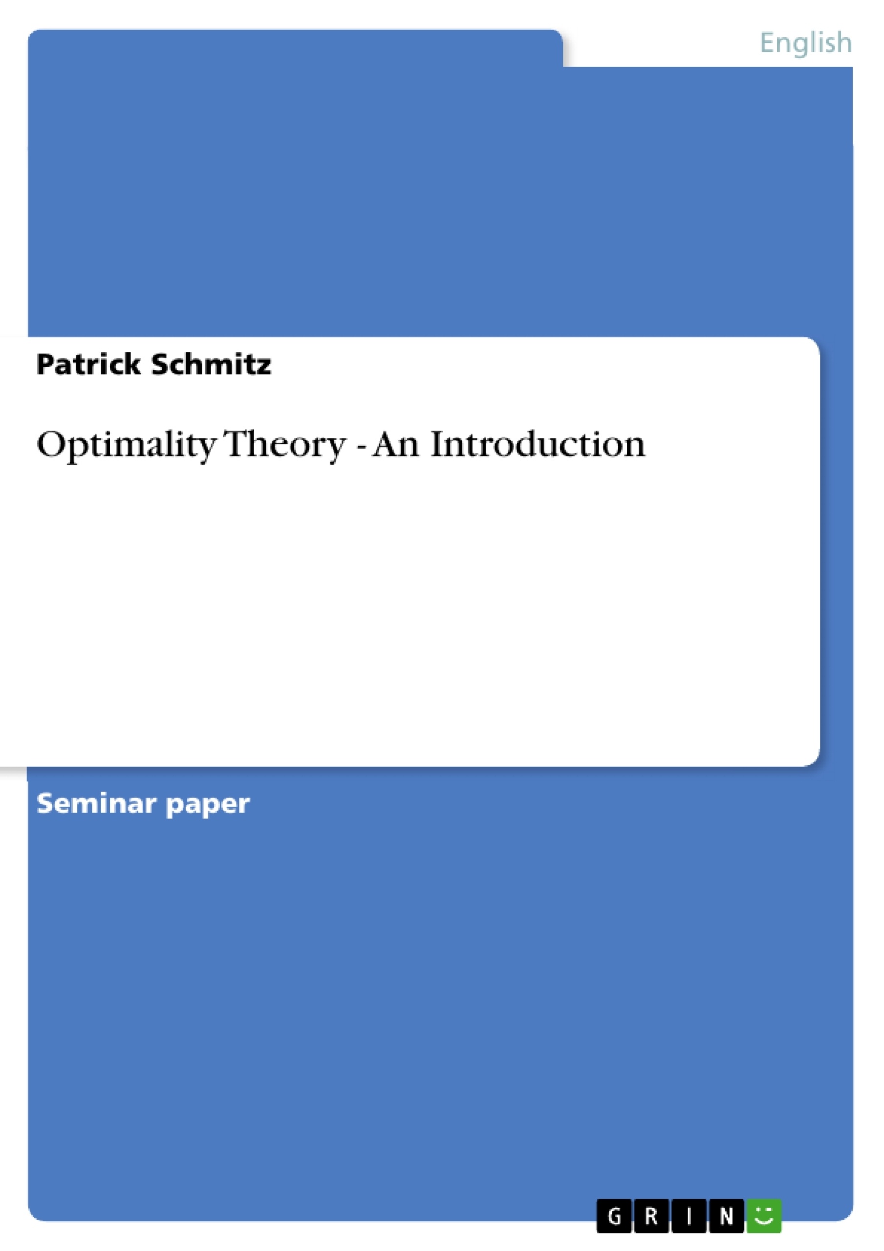 kager optimality theory