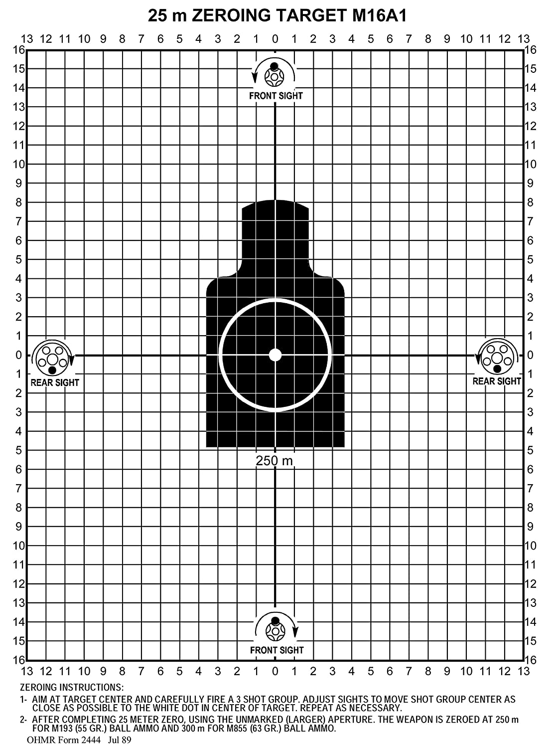 m16a1 zero target