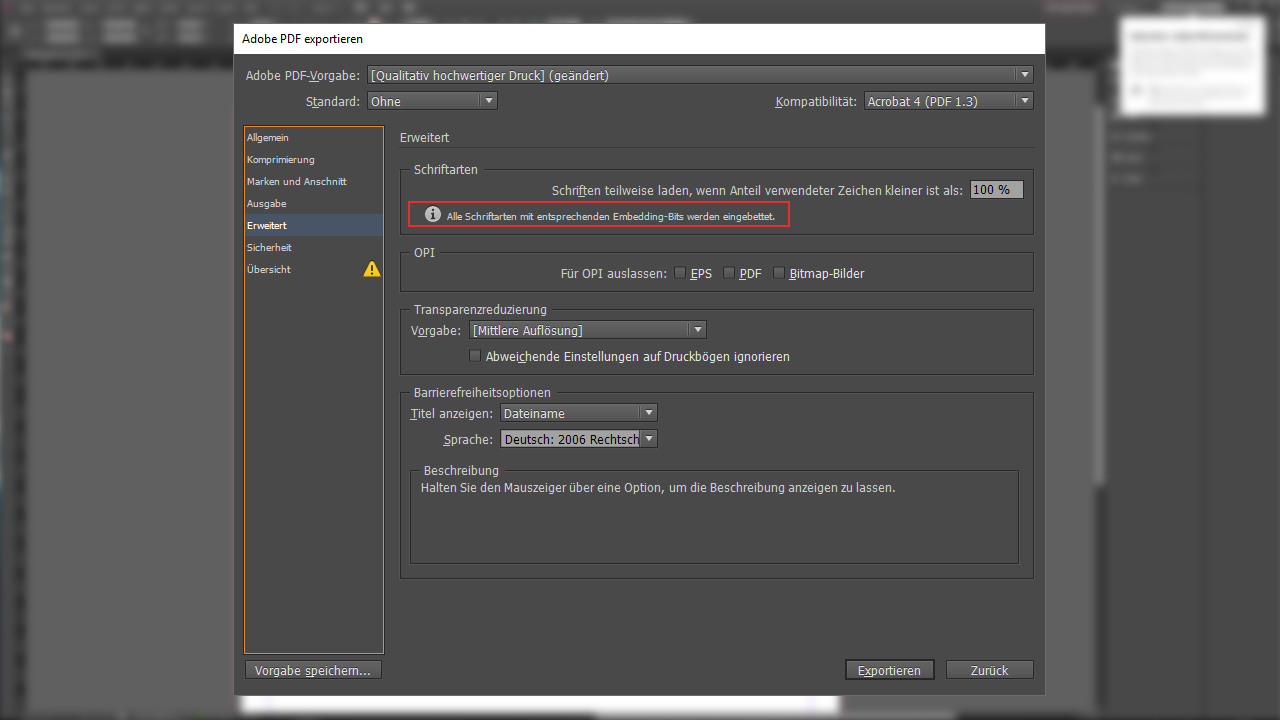 illustrator schriften einbetten