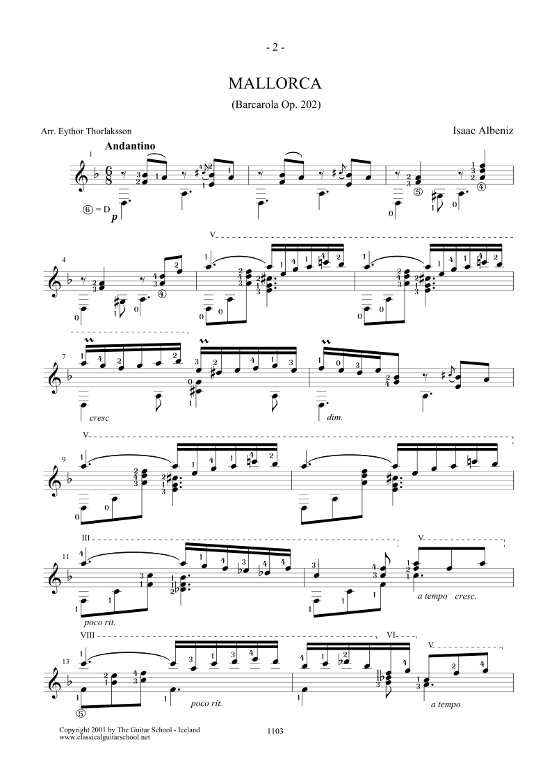 albeniz mallorca guitar