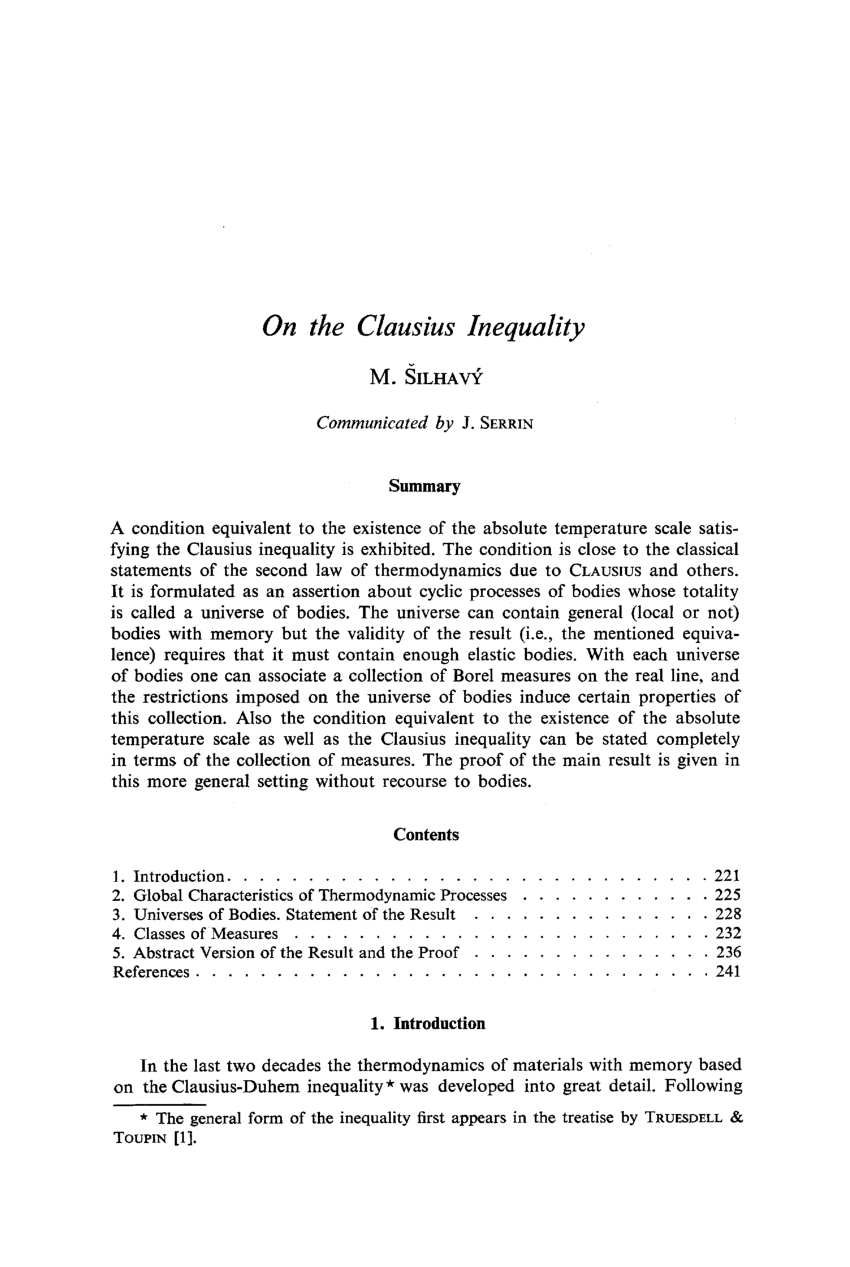 clausius duhem inequality