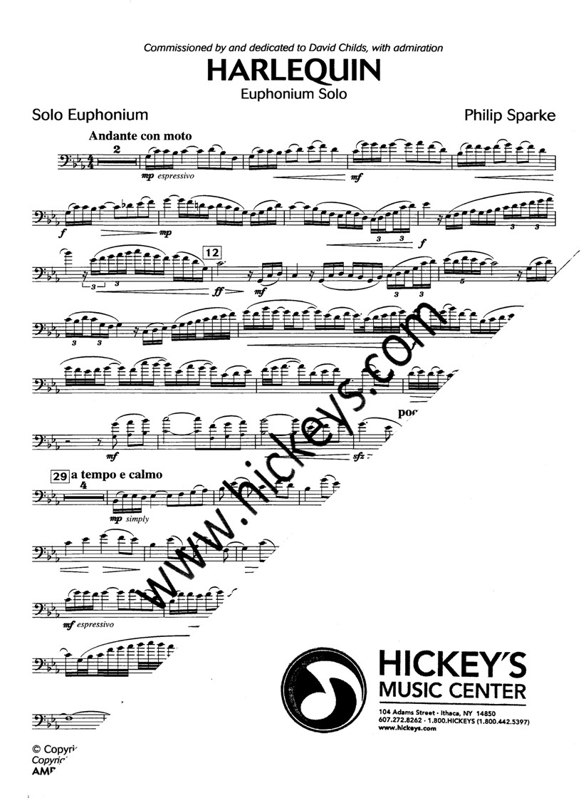 harlequin euphonium sheet music
