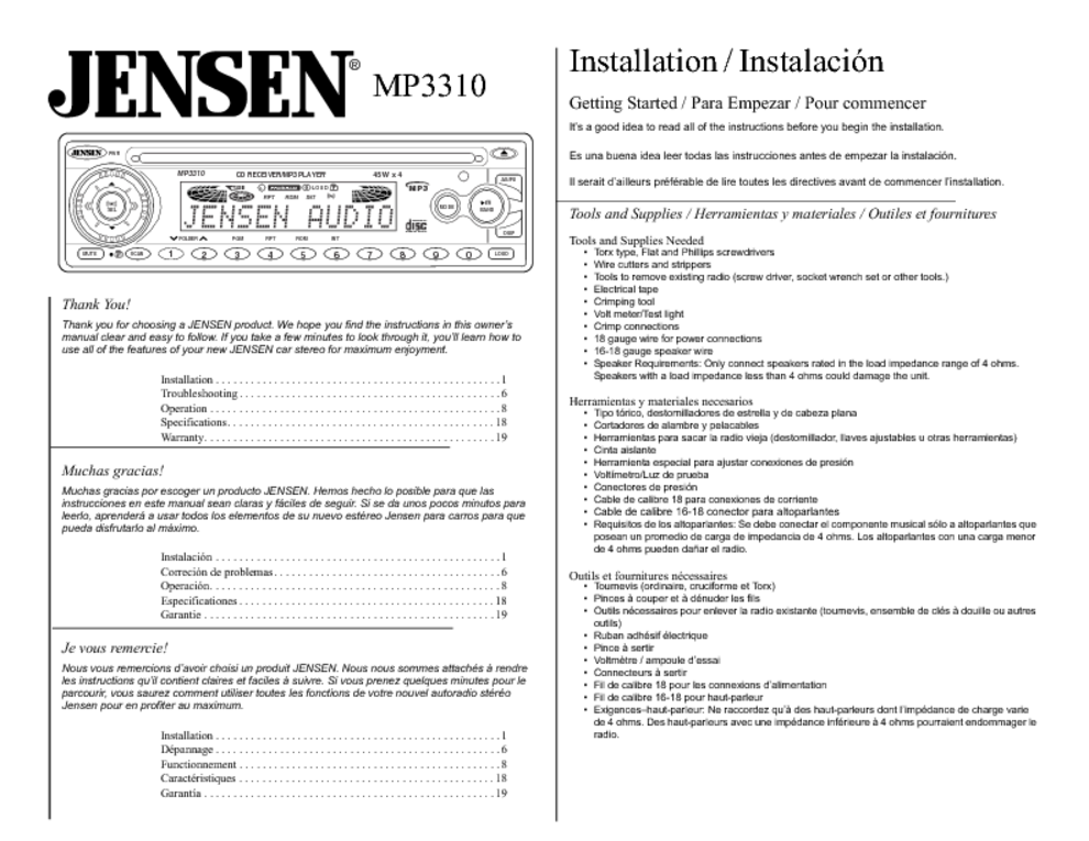 jensen mp3310
