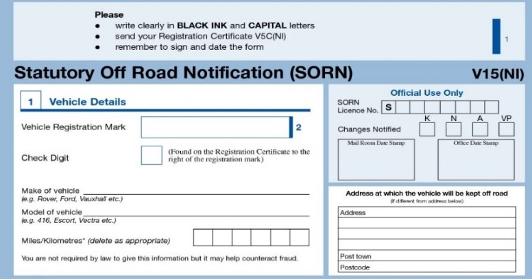 dvla sorn form