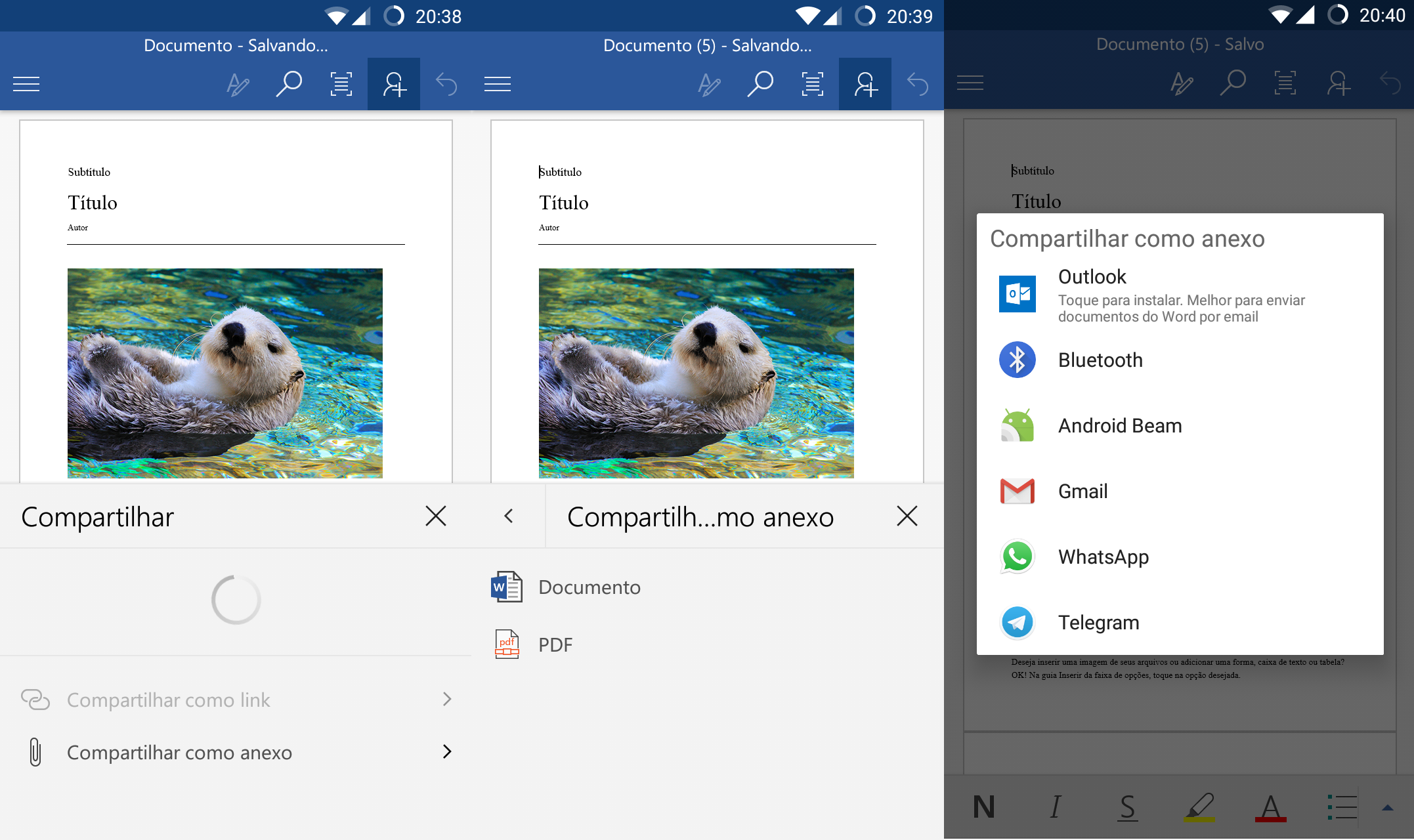 como fao para salvar arquivo do word em